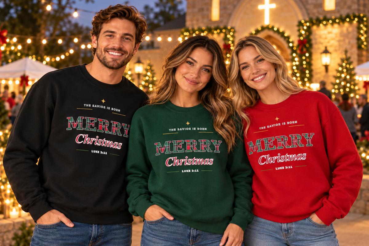 Merry Christmas Crewneck Sweatshirt – Festive Holiday Pullover