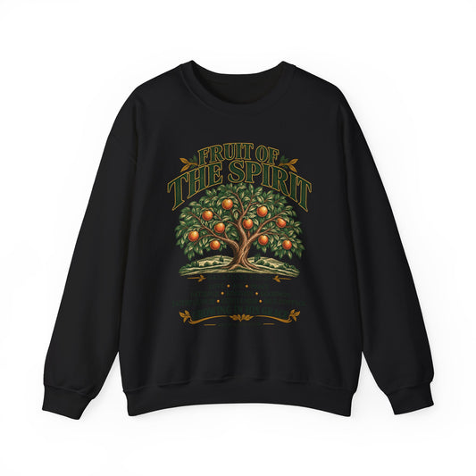 Fruit of the Spirit Crewneck Sweatshirt — Christian Faith Tree Graphic