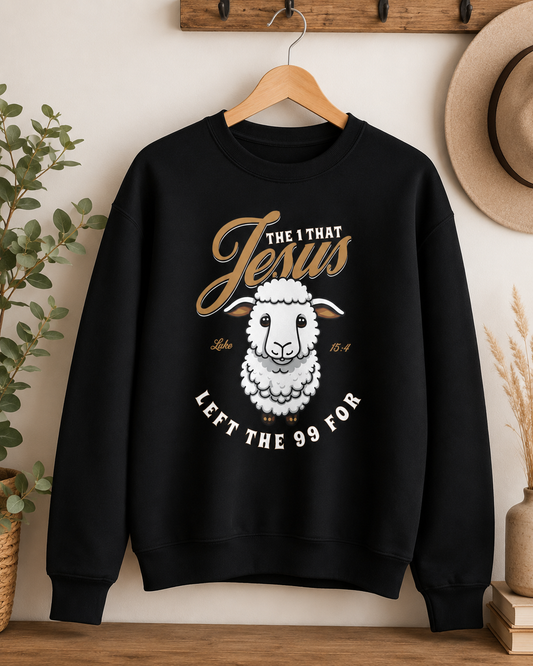 He Left The 99 For Me Christian Sweatshirt | Faith-Based Gift for Women
Inspired by Luke 15:4, this Christian crewneck sweatshirt serves as a daily reminder