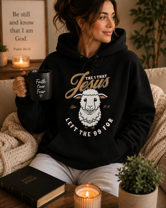 Jesus Left The 99 For Me Christian Hoodie | Inspired by Luke 15:4
