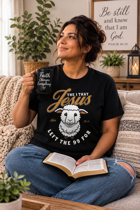 Jesus Left the 99 for Me Christian T-shirt | Luke 15:4