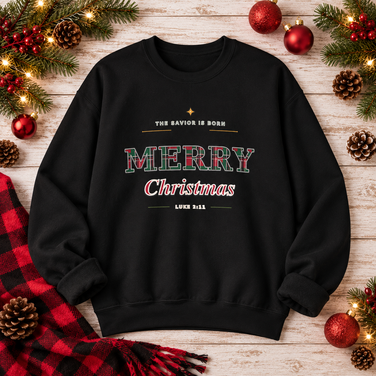Merry Christmas Crewneck Sweatshirt – Festive Holiday Pullover