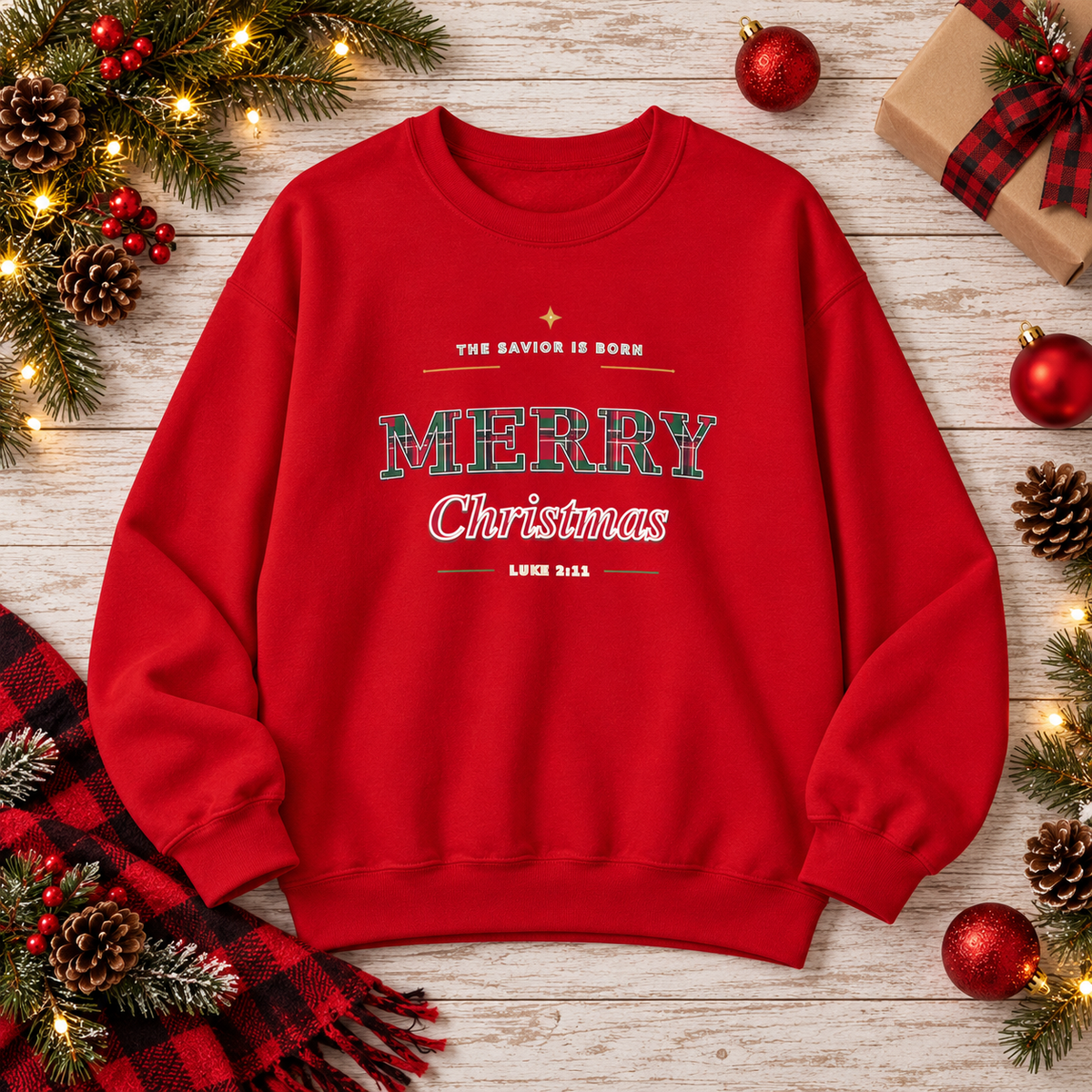 Merry Christmas Crewneck Sweatshirt – Festive Holiday Pullover