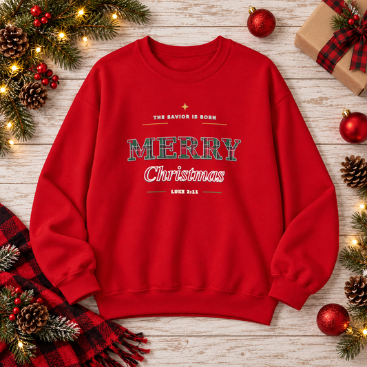 Merry Christmas Crewneck Sweatshirt – Festive Holiday Pullover