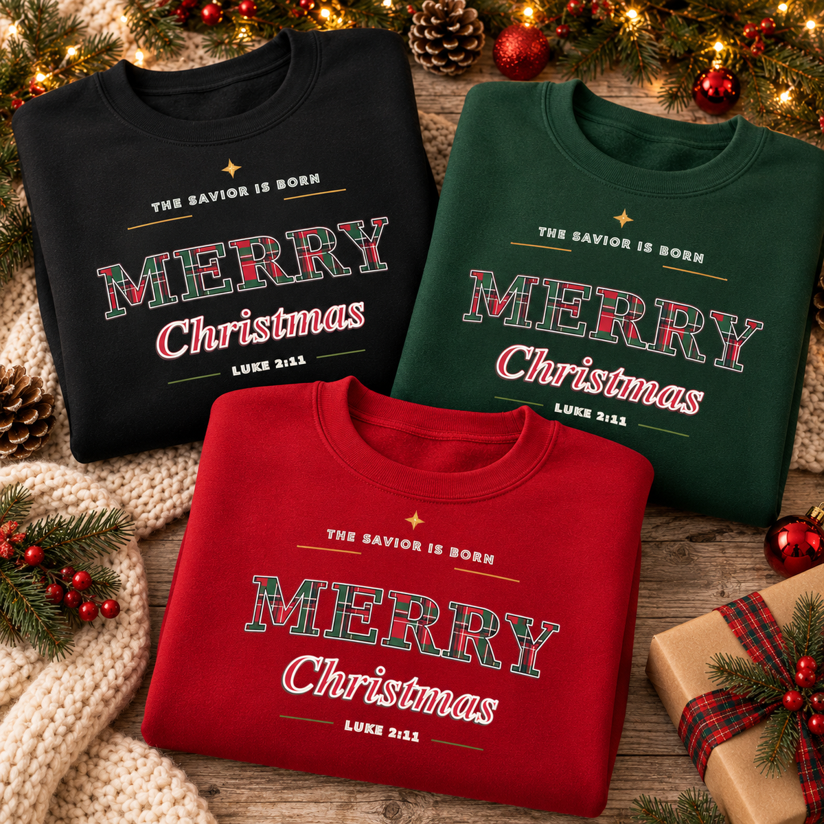 Merry Christmas Crewneck Sweatshirt – Festive Holiday Pullover