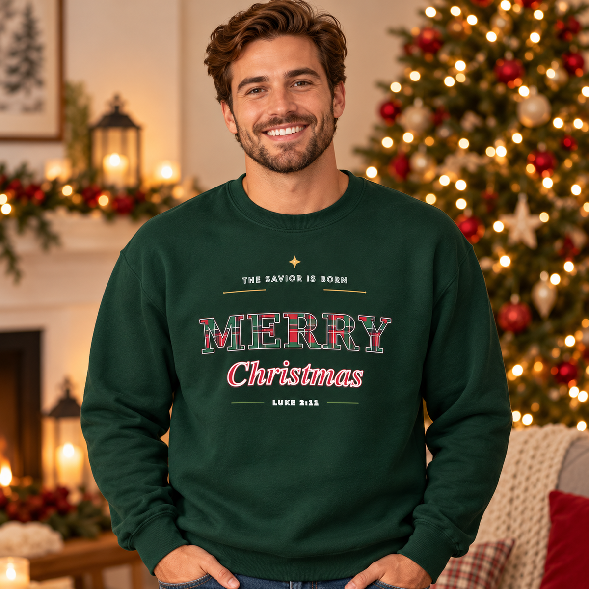 Merry Christmas Crewneck Sweatshirt – Festive Holiday Pullover