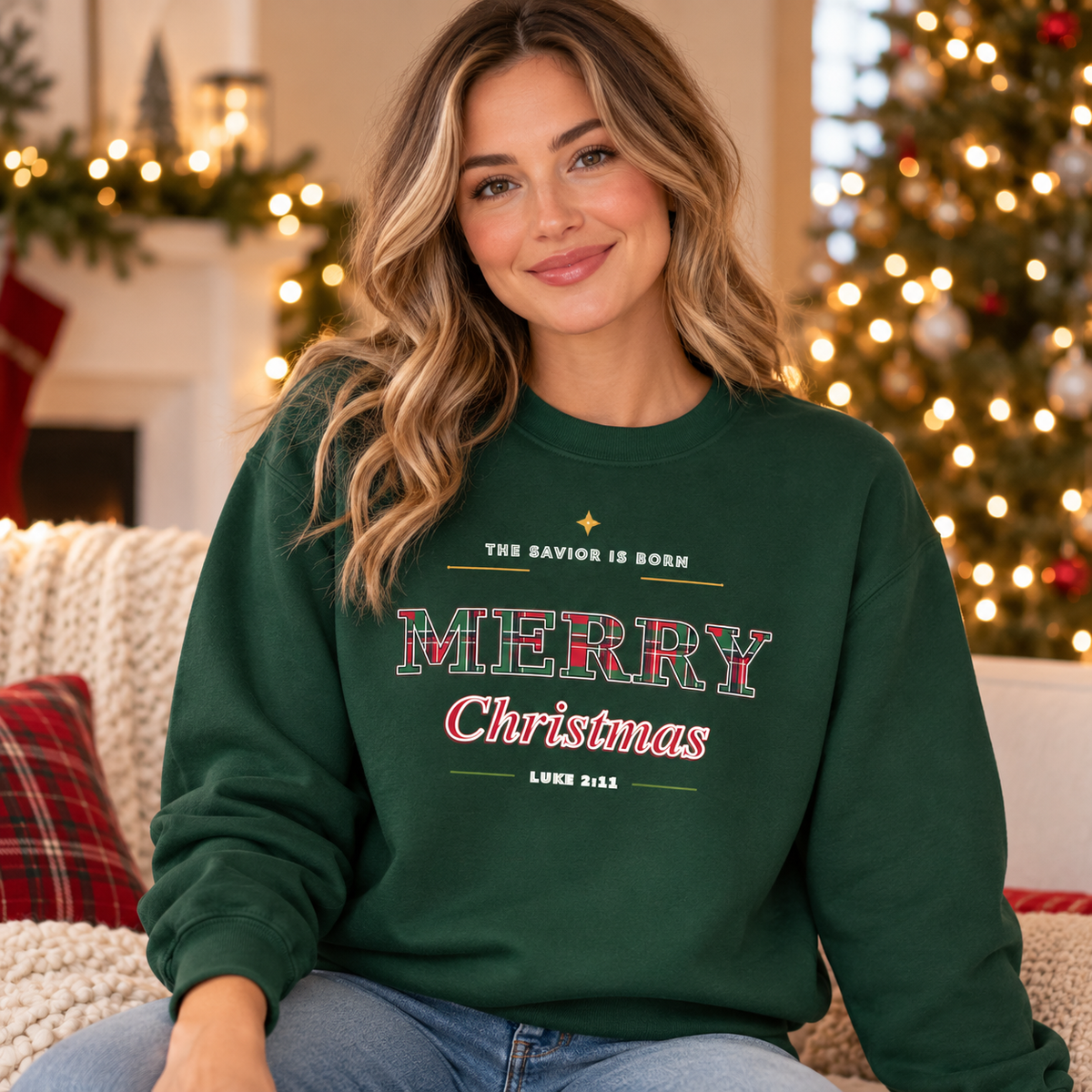 Merry Christmas Crewneck Sweatshirt – Festive Holiday Pullover