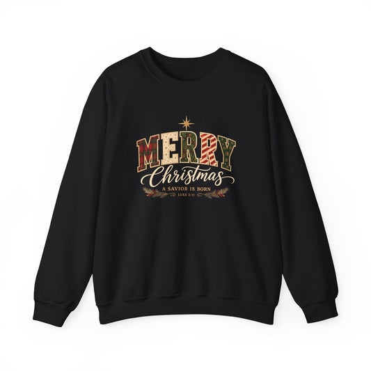 Merry Christmas – A Savior Is Born Christian Sweatshirt| Luke 2:11