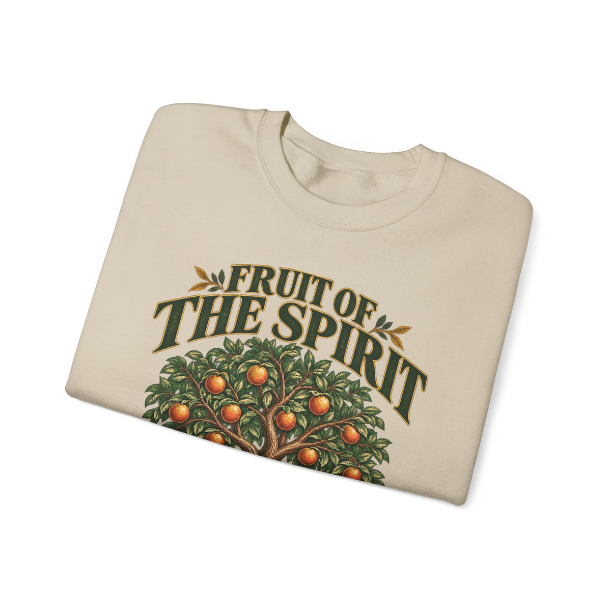 Fruit of the Spirit Crewneck Sweatshirt — Christian Faith Tree Graphic