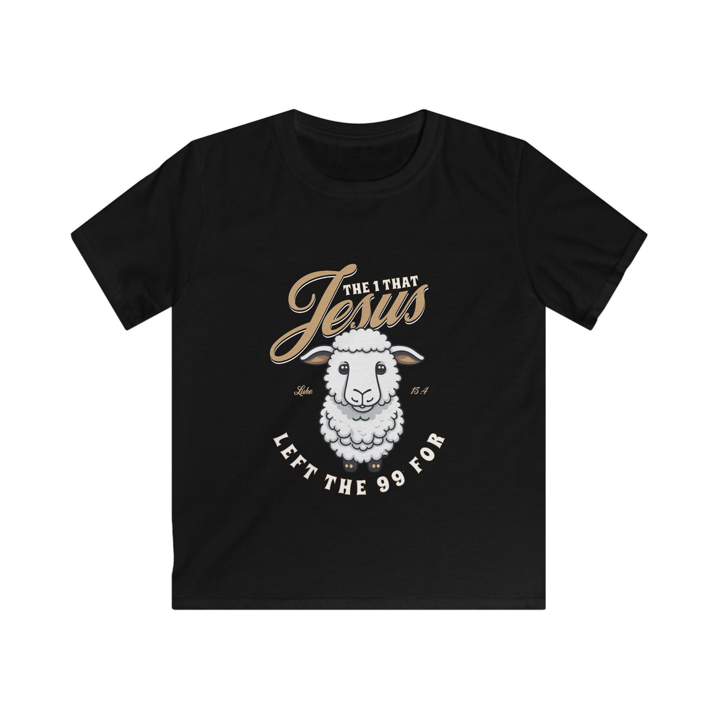 Kids Tee - "Jesus" Cute Lamb Christian Shirt for Easter & Sunday School
