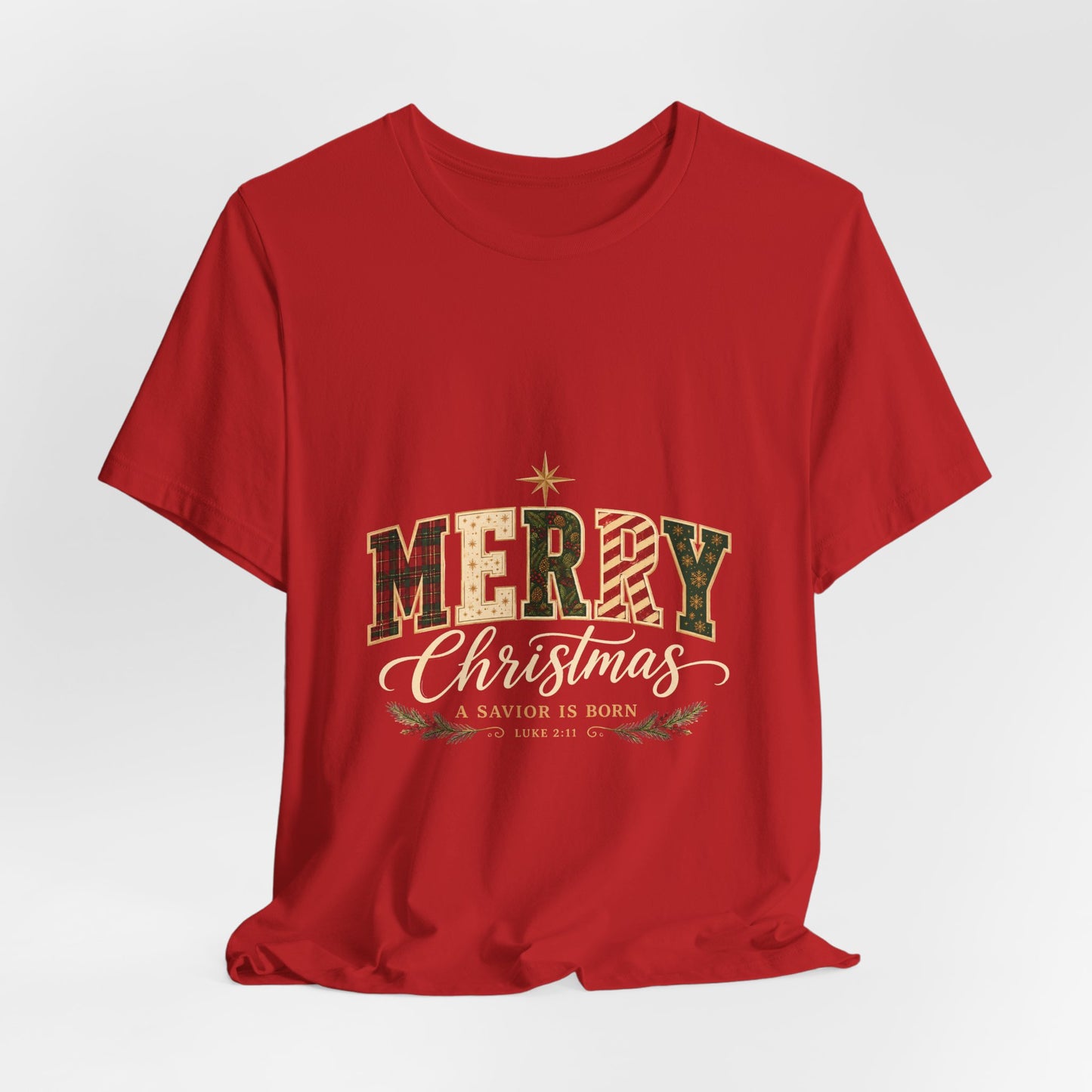 Merry Christmas Vintage Plaid Tee