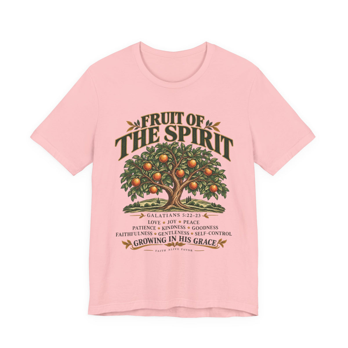 Fruit of the Spirit T-Shirt — Christian Faith Tee with Galatians 5:22-23 Tree Design