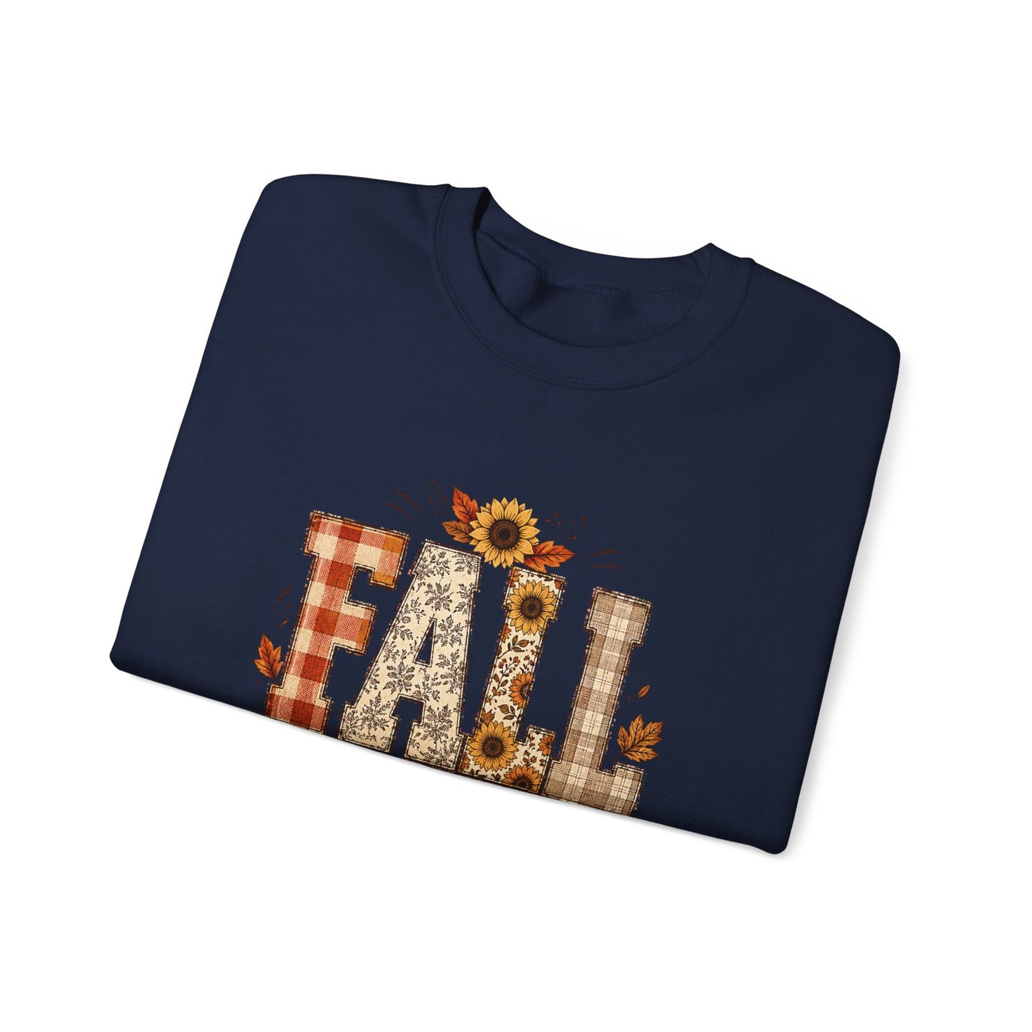 Fall Hard for Jesus Crewneck Sweatshirt — Christian Autumn Pullover with Sunflower & Leaf Design