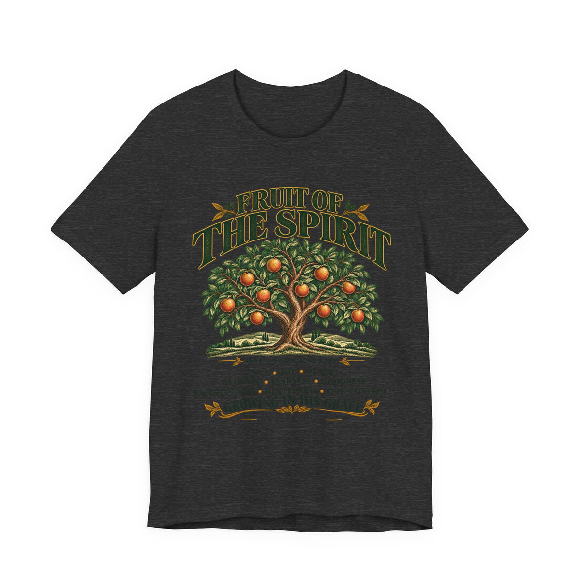 Fruit of the Spirit T-Shirt — Christian Faith Tee with Galatians 5:22-23 Tree Design
