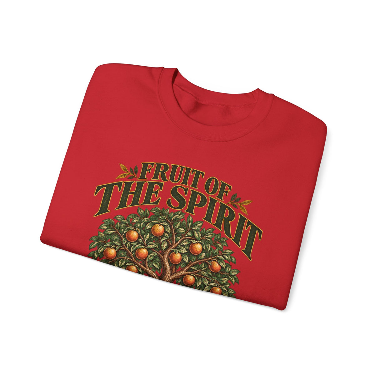 Fruit of the Spirit Crewneck Sweatshirt — Christian Faith Tree Graphic
