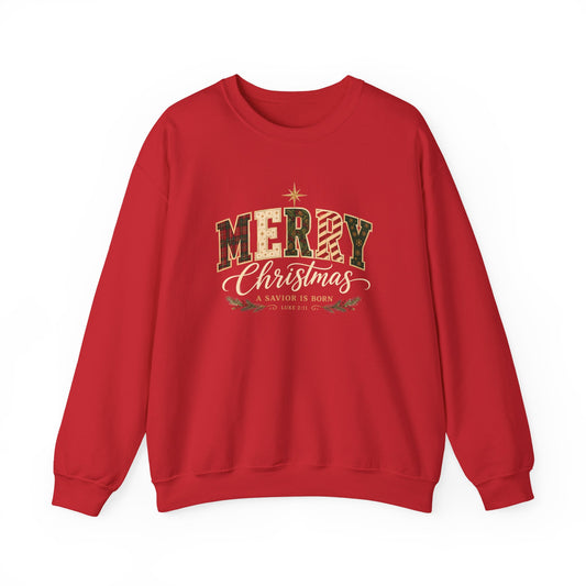 Merry Christmas – A Savior Is Born Christian Sweatshirt| Luke 2:11