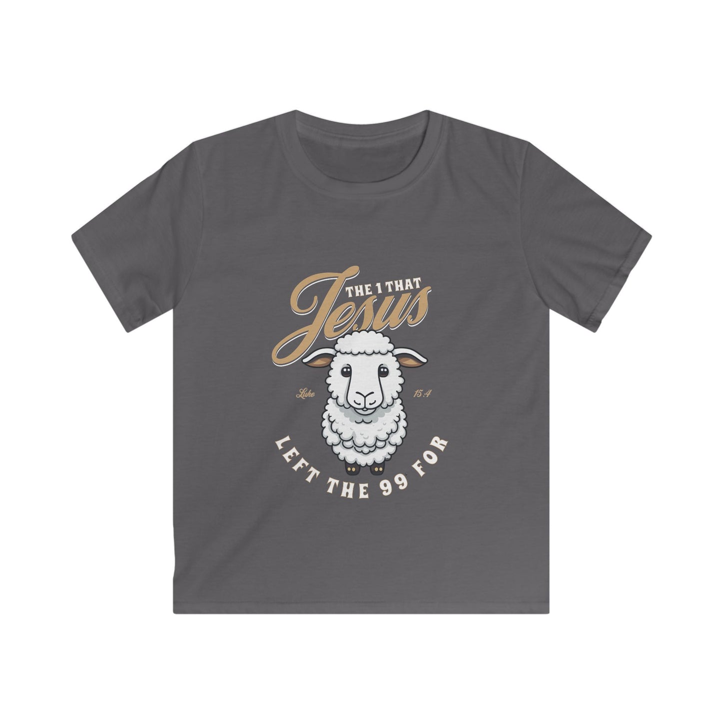 Kids Tee - "Jesus" Cute Lamb Christian Shirt for Easter & Sunday School
