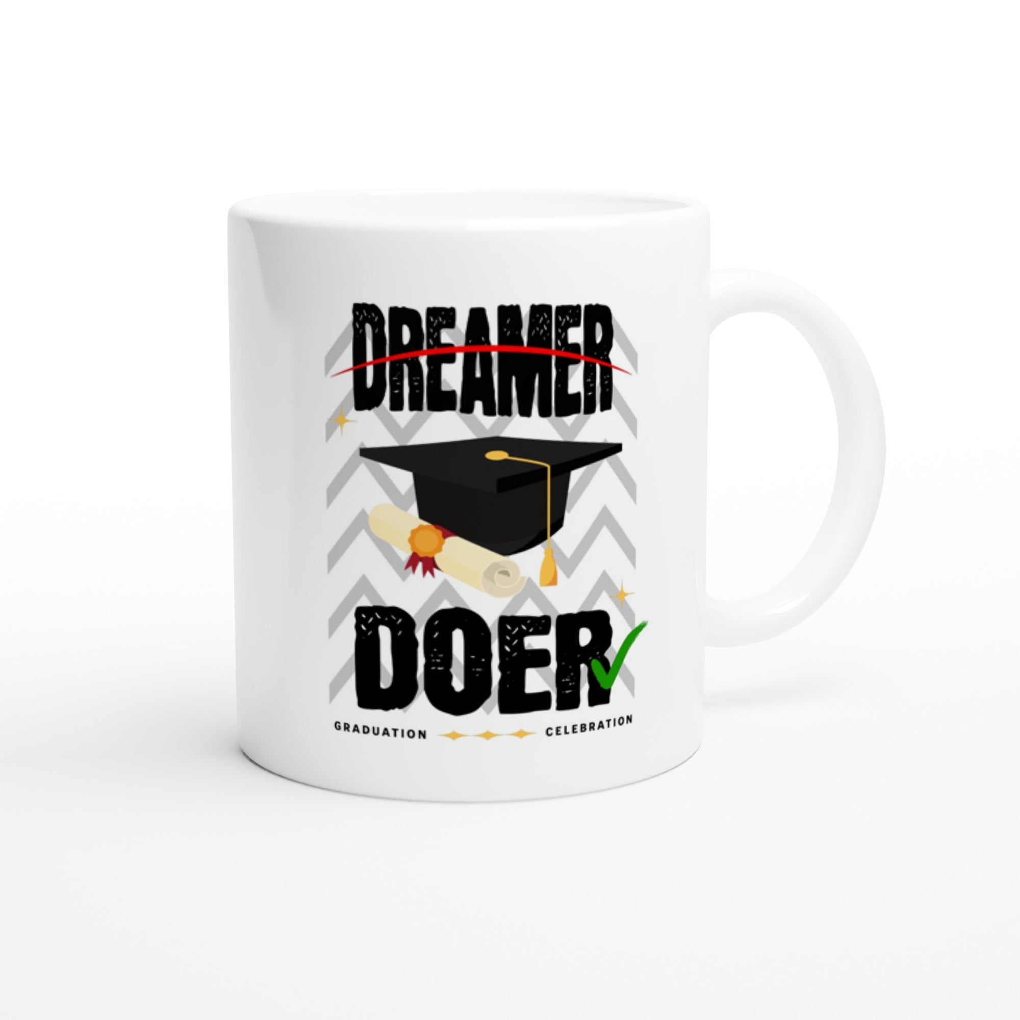 Dreamer Vs Doer Graduation Celebration White Ceramic Coffee 11oz Mugs