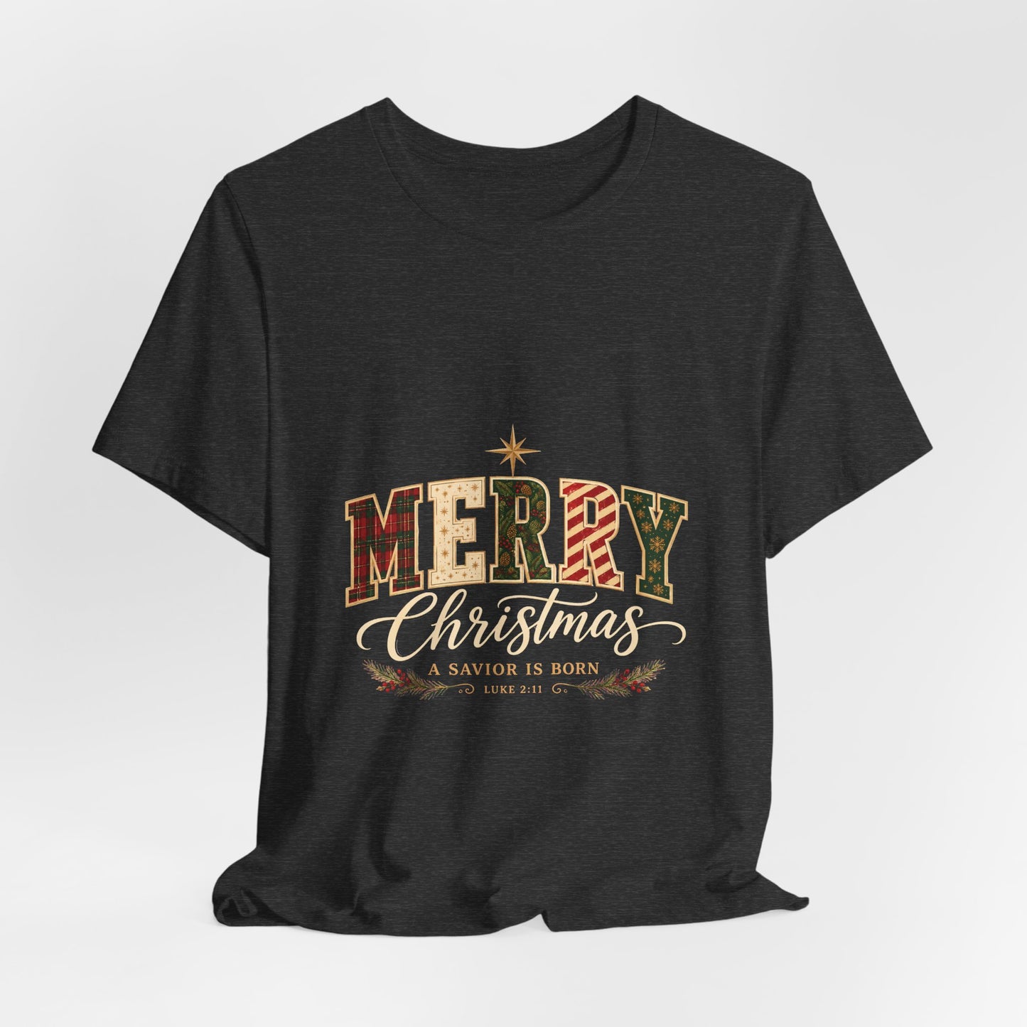 Merry Christmas Vintage Plaid Tee