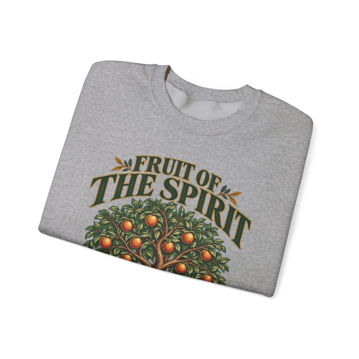 Fruit of the Spirit Crewneck Sweatshirt — Christian Faith Tree Graphic
