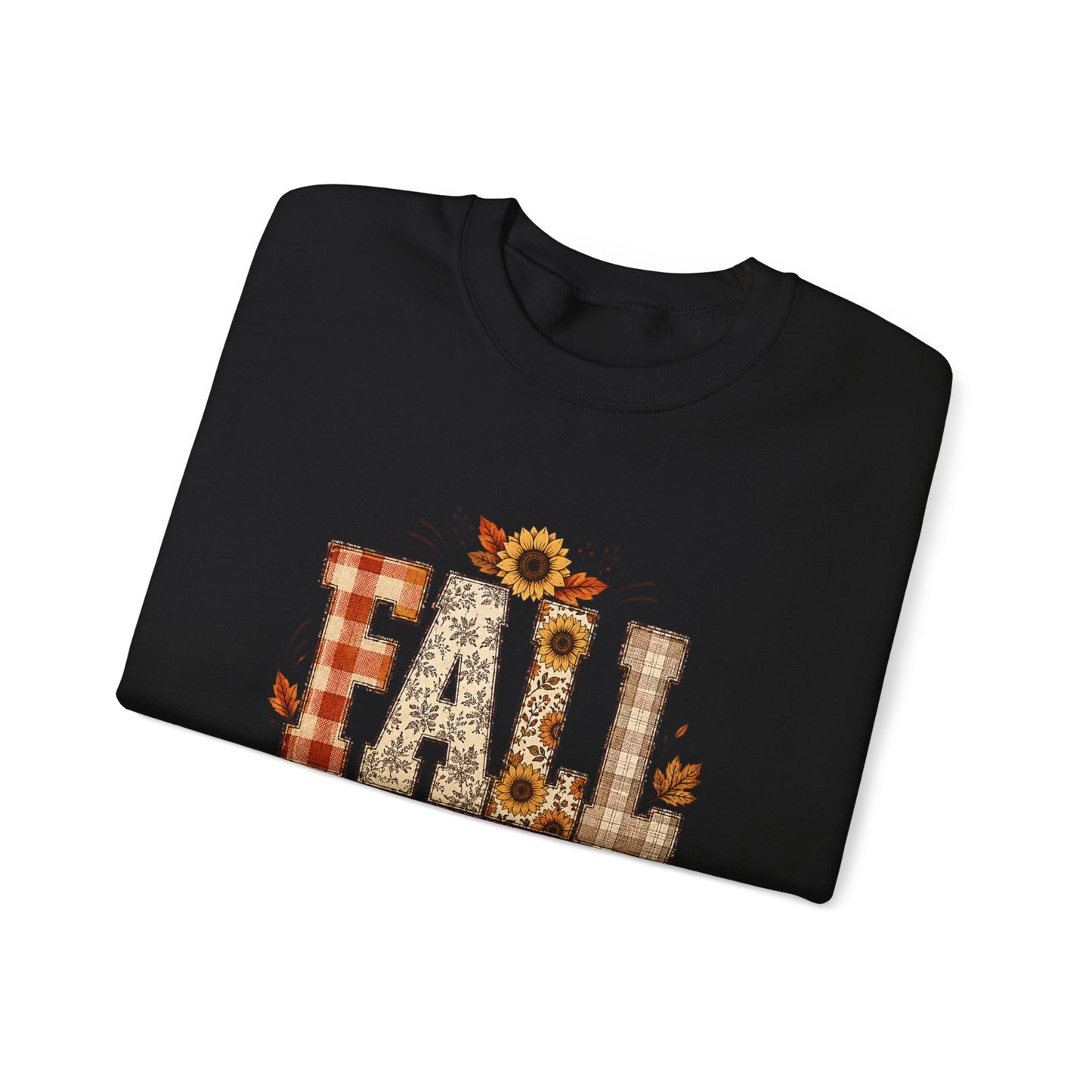 Fall Hard for Jesus Crewneck Sweatshirt — Christian Autumn Pullover with Sunflower & Leaf Design