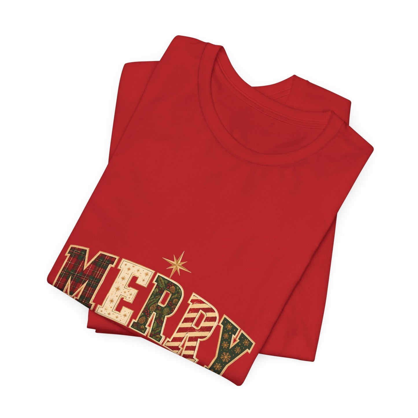 Merry Christmas Vintage Plaid Tee