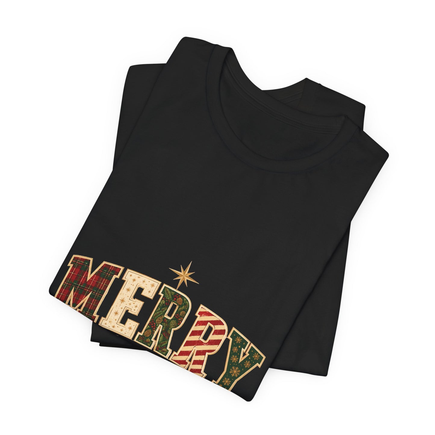 Merry Christmas Vintage Plaid Tee