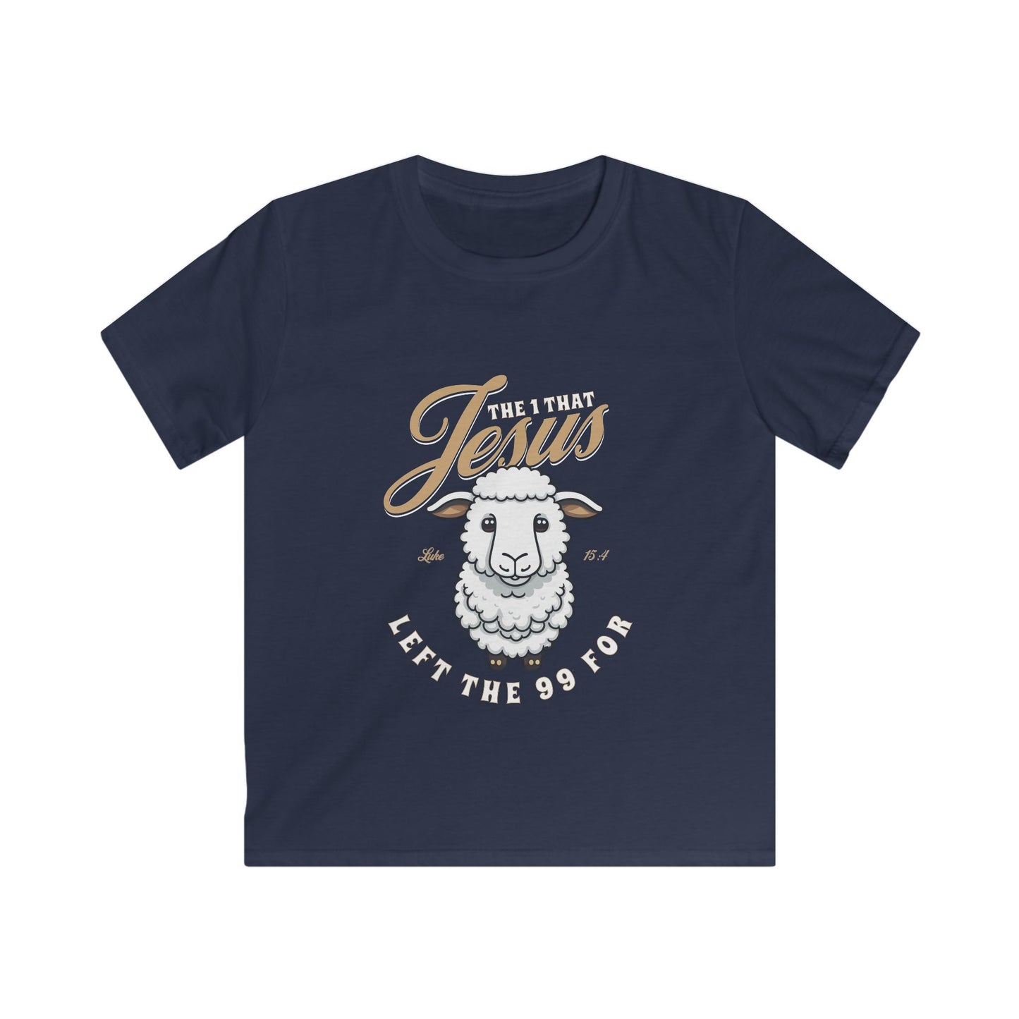 Kids Tee - "Jesus" Cute Lamb Christian Shirt for Easter & Sunday School