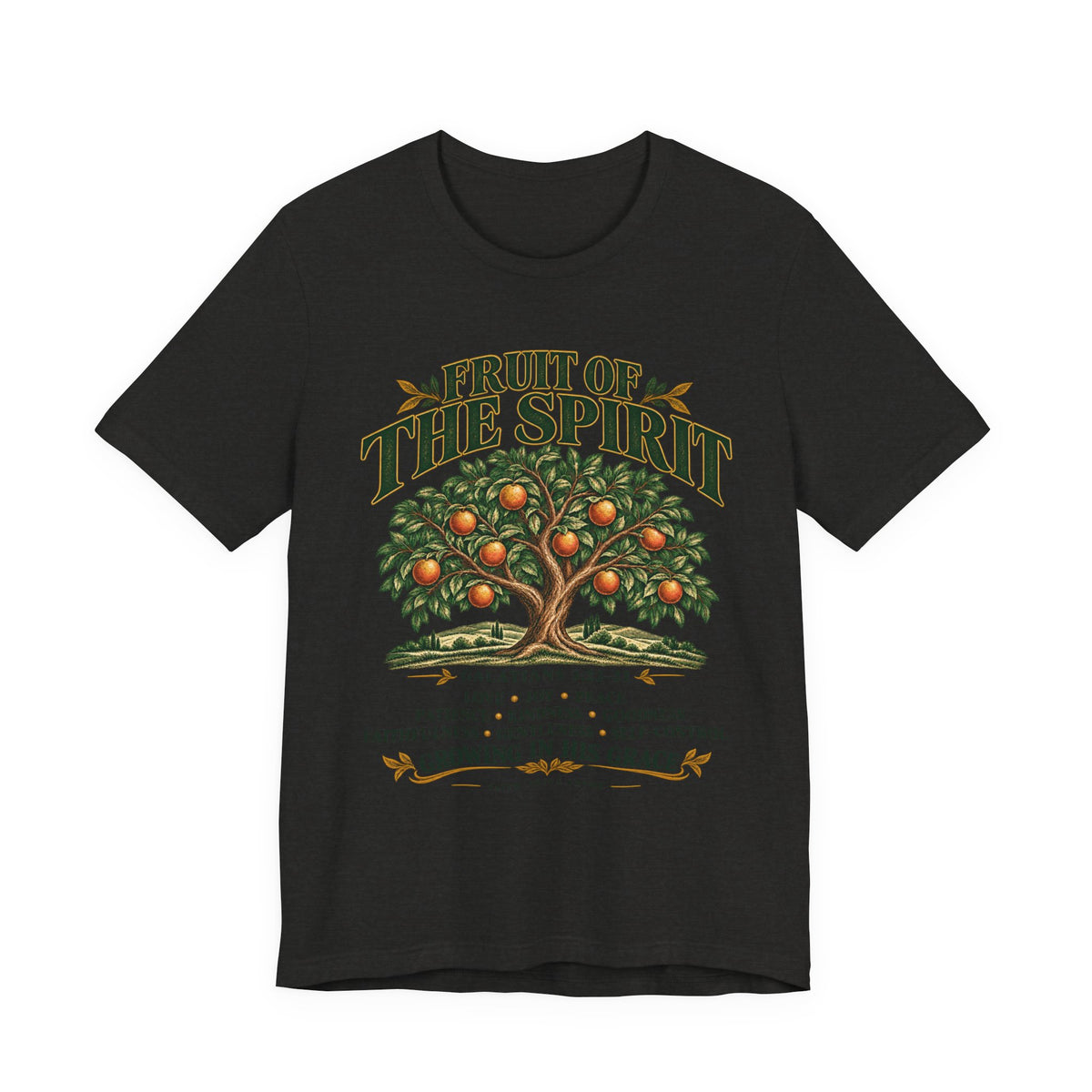 Fruit of the Spirit T-Shirt — Christian Faith Tee with Galatians 5:22-23 Tree Design