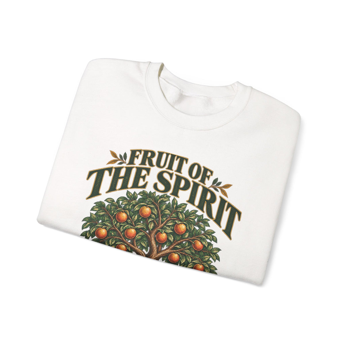 Fruit of the Spirit Crewneck Sweatshirt — Christian Faith Tree Graphic