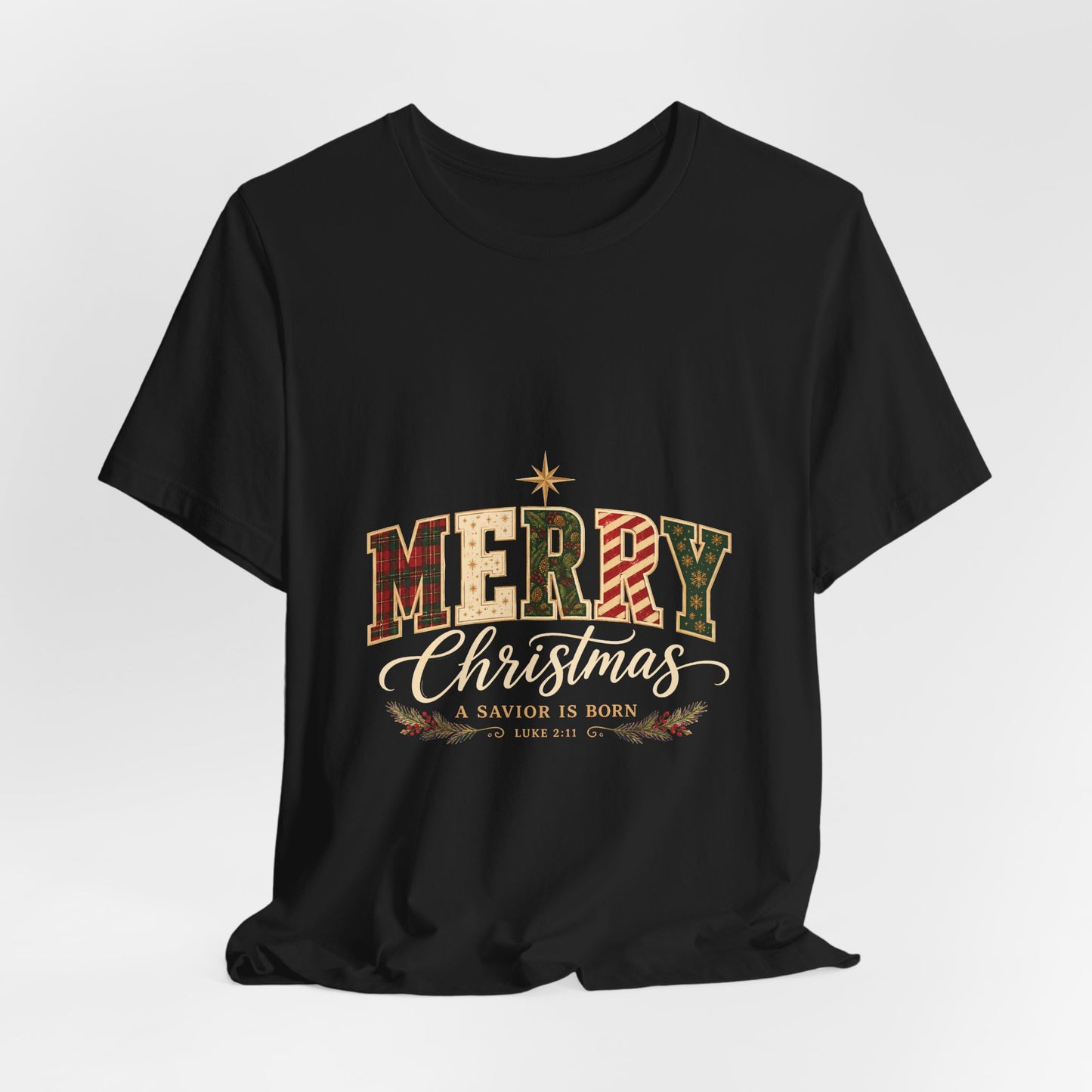Merry Christmas Vintage Plaid Tee