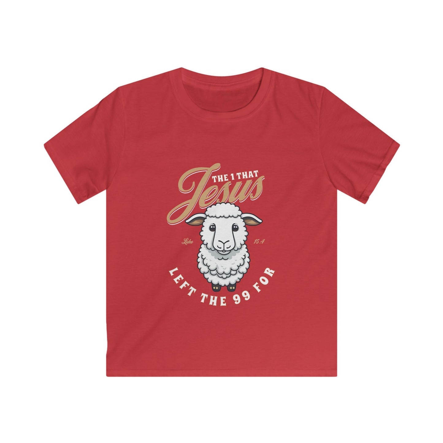 Kids Tee - "Jesus" Cute Lamb Christian Shirt for Easter & Sunday School
