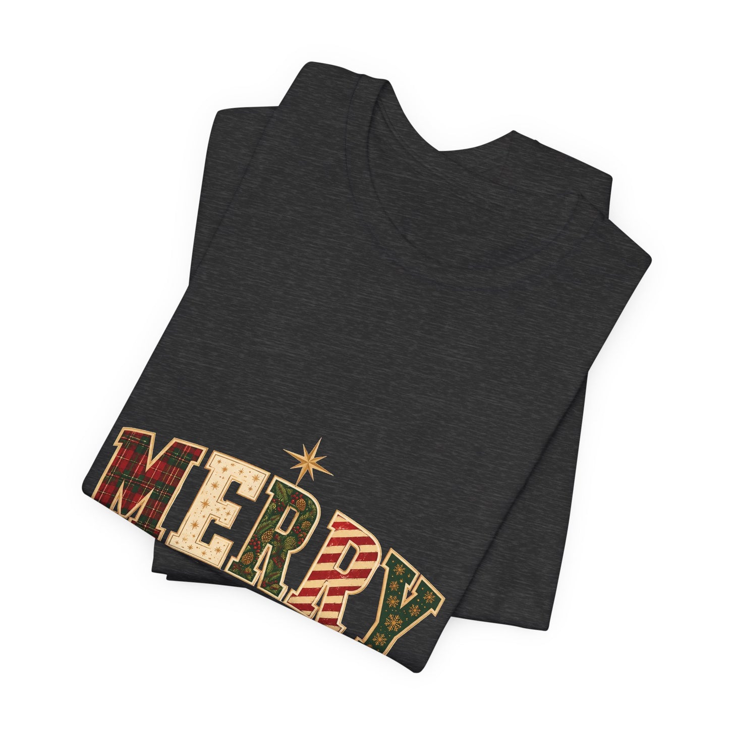 Merry Christmas Vintage Plaid Tee