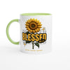 Blessed Always Mug Inspirational White 11oz Ceramic Mug with Color Inside