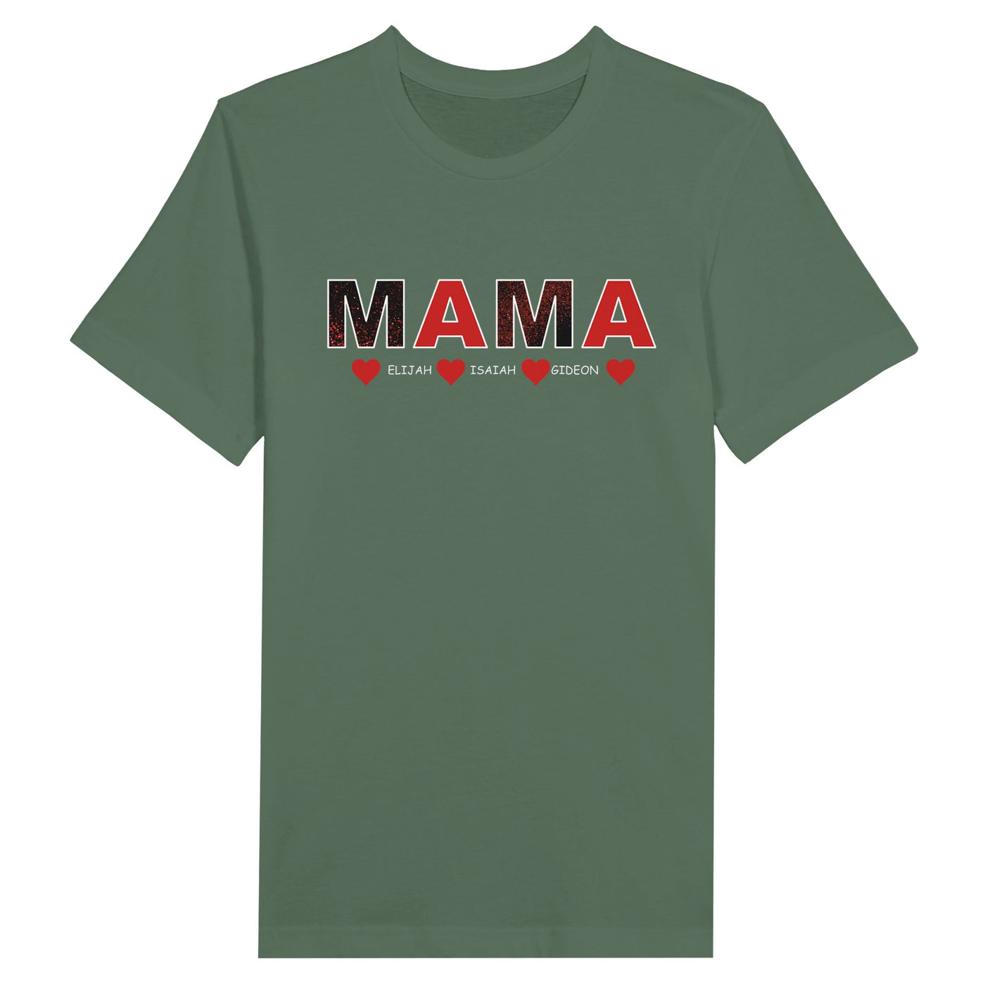 Mama T-Shirt with Small Hearts Comfort Color Premium Unisex Crewneck Tee