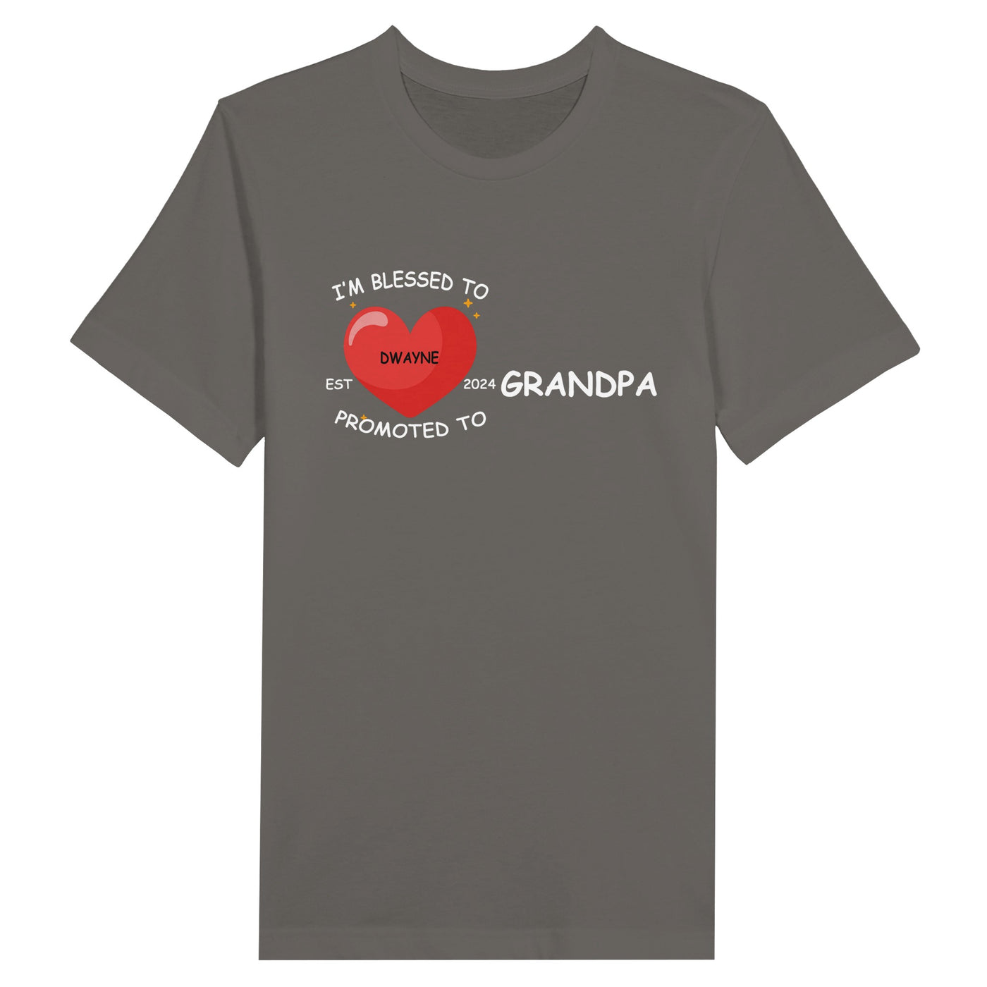 I'm Blessed to Grandpa with Red Heart Unisex Short Sleeve T-Shirt for Granpa