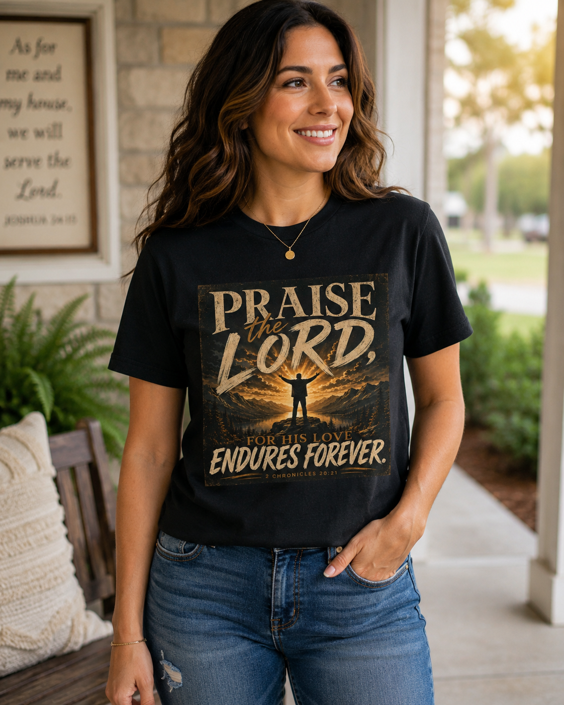 Praise the Lord Christian T-shirt | 2 Chronicles 20:21