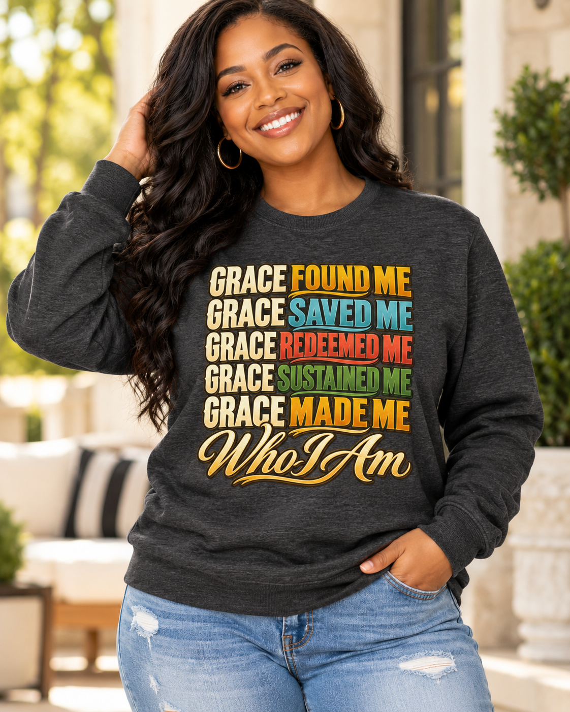 Grace Found Me Who I Am Sweatshirt - Christian Faith Crewneck
