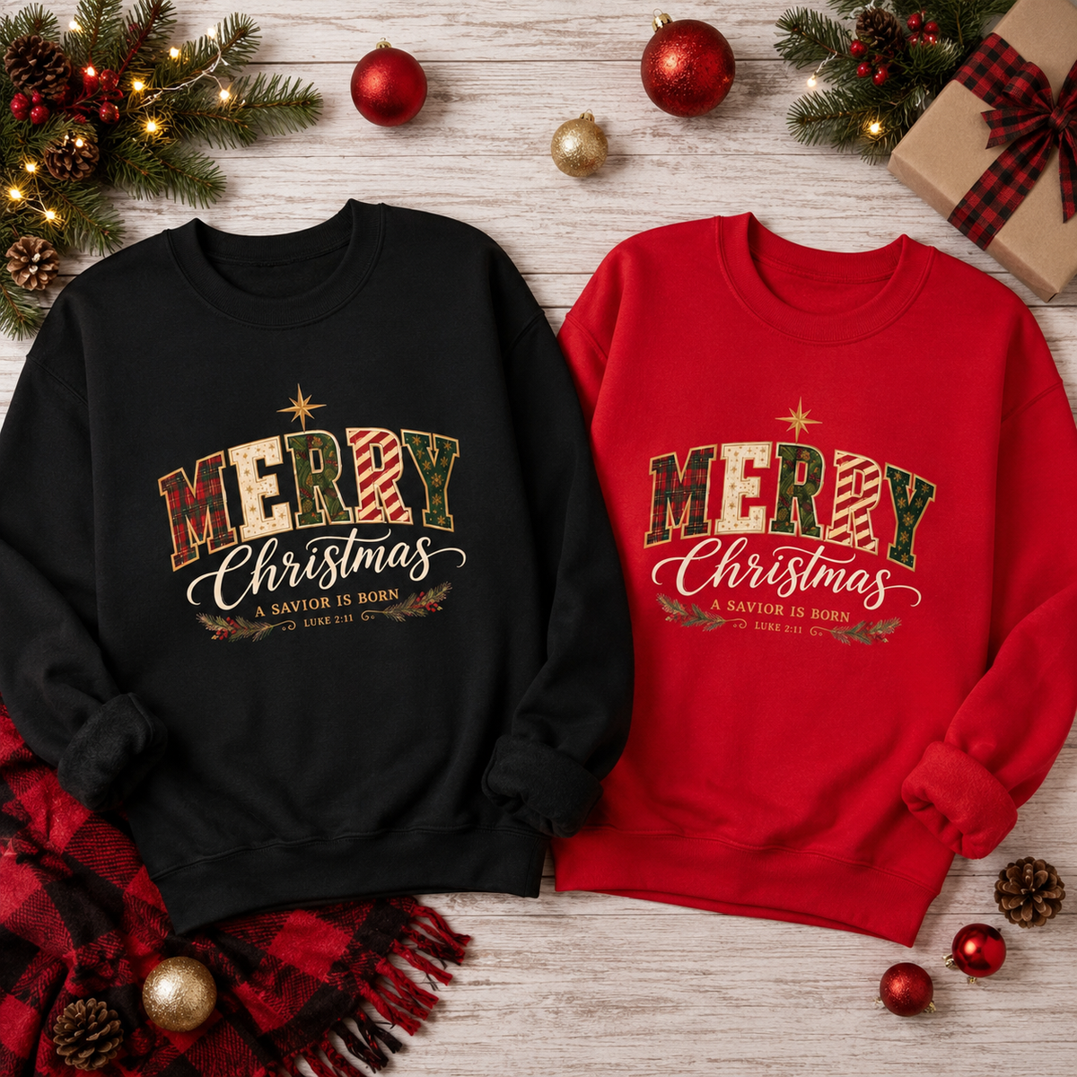 Merry Christmas – A Savior Is Born Christian Sweatshirt| Luke 2:11