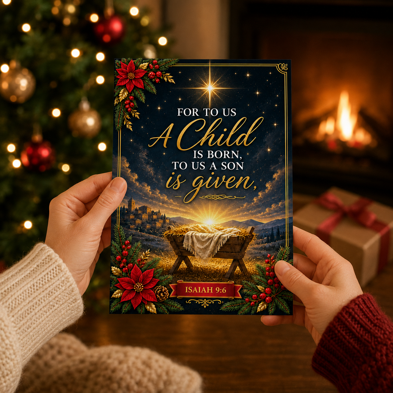 A Child Is Born Christian Christmas Cards | Isaiah 9:6
