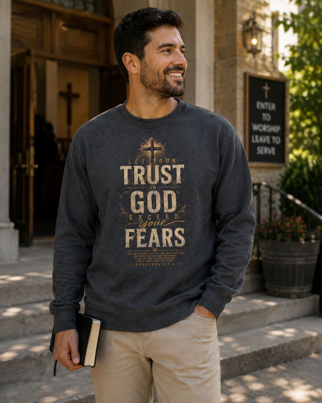 Trust in God Christian Sweatshirt | Proverbs 3:5–6