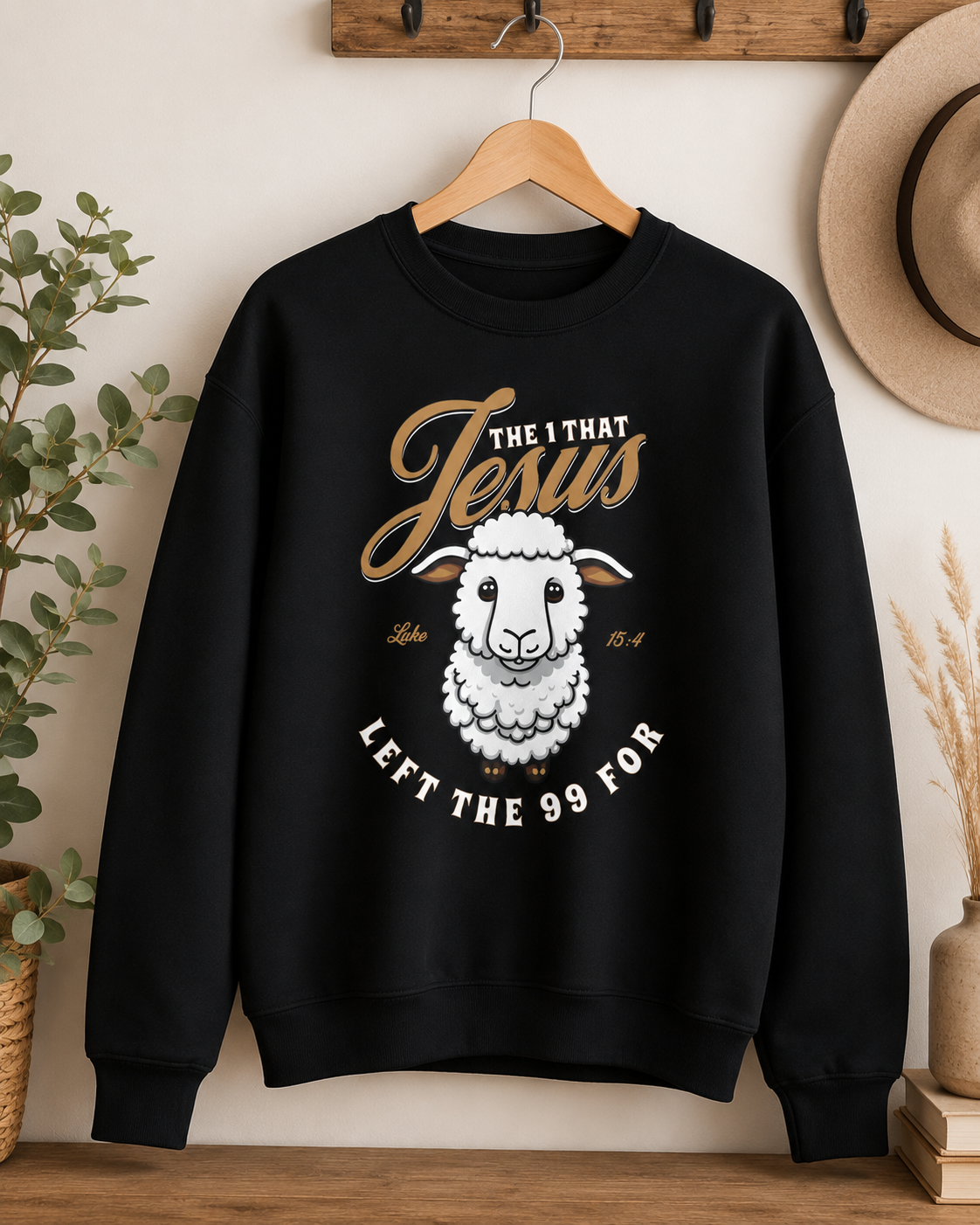 Jesus Left the 99 for Me Christian Sweatshirt | Luke 15:4