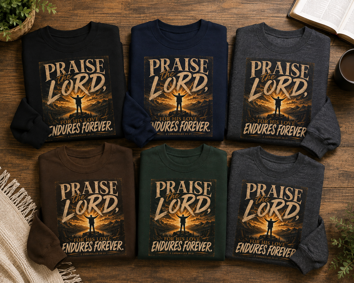 Praise the Lord Christian Sweatshirt | 2 Chronicles 20:21