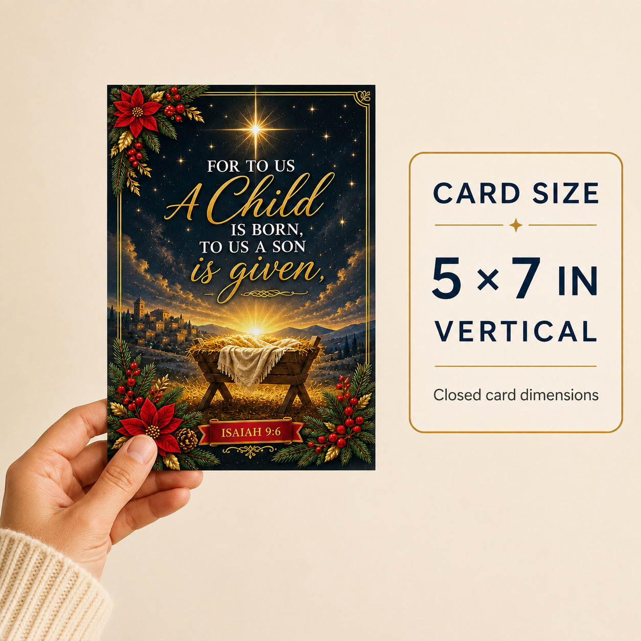 A Child Is Born Christian Christmas Cards | Isaiah 9:6