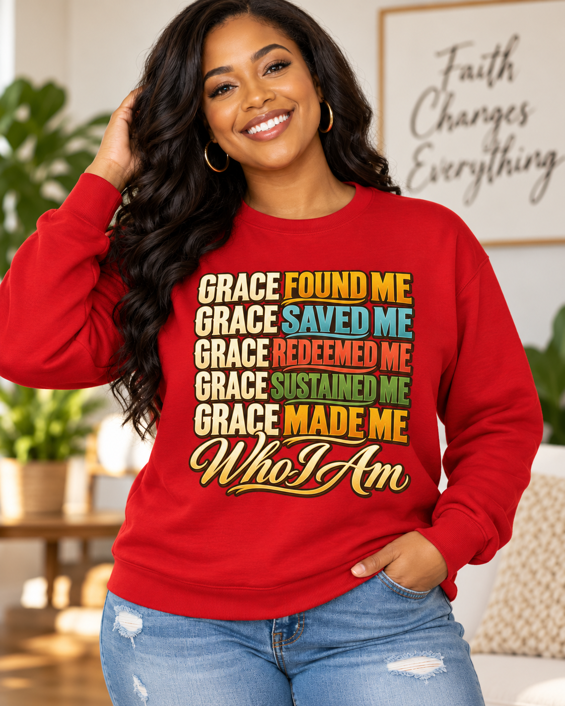 Grace Found Me Who I Am Sweatshirt - Christian Faith Crewneck