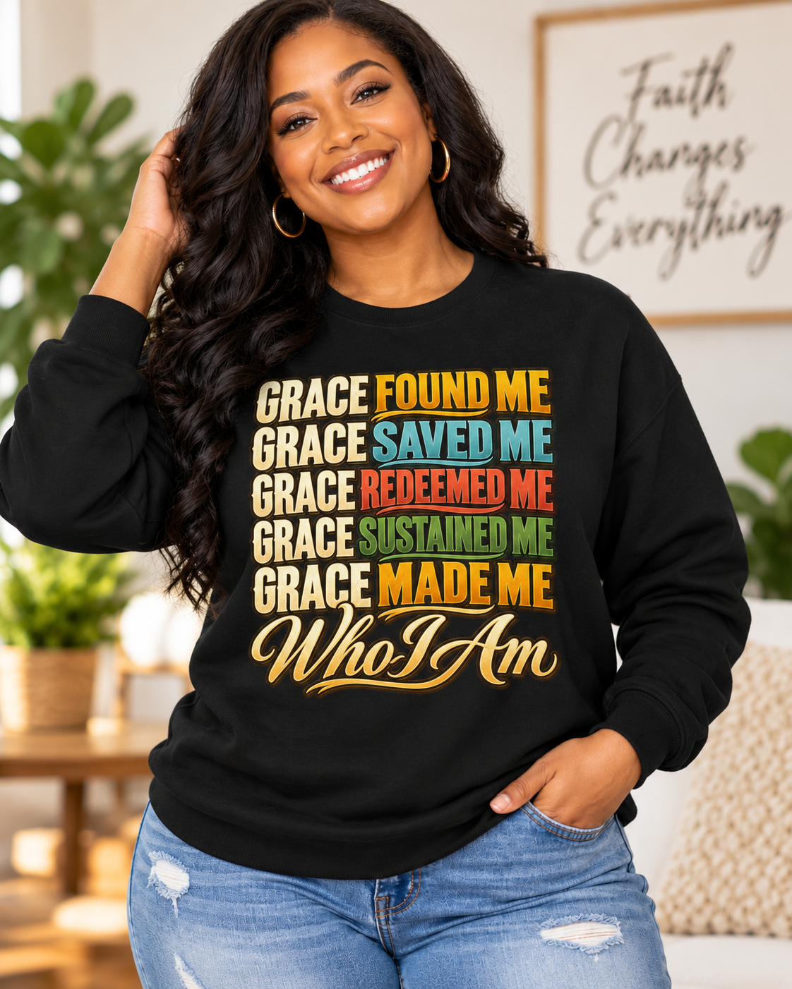 Grace Found Me Who I Am Sweatshirt - Christian Faith Crewneck
