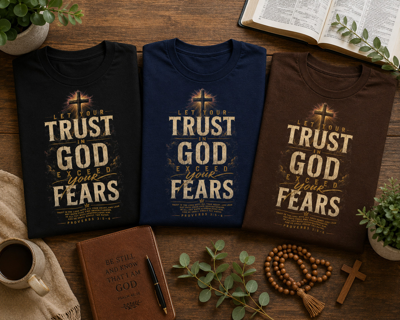 Trust in God Christian T-Shirt | Proverbs 3:5–6