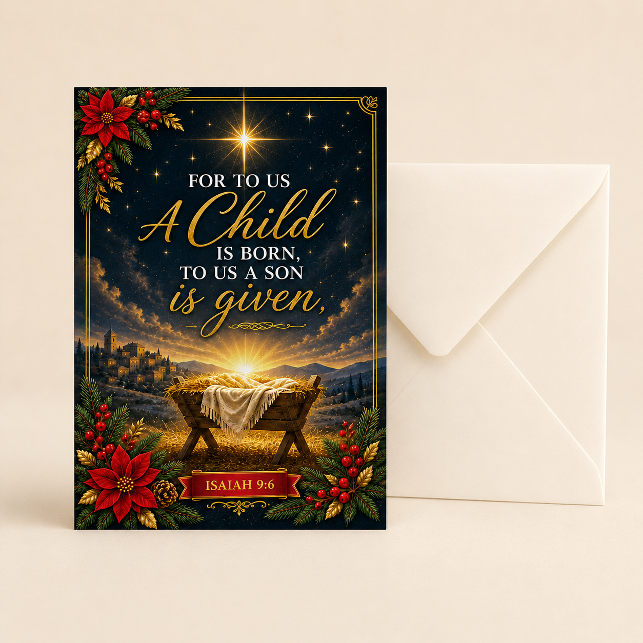 A Child Is Born Christian Christmas Cards | Isaiah 9:6