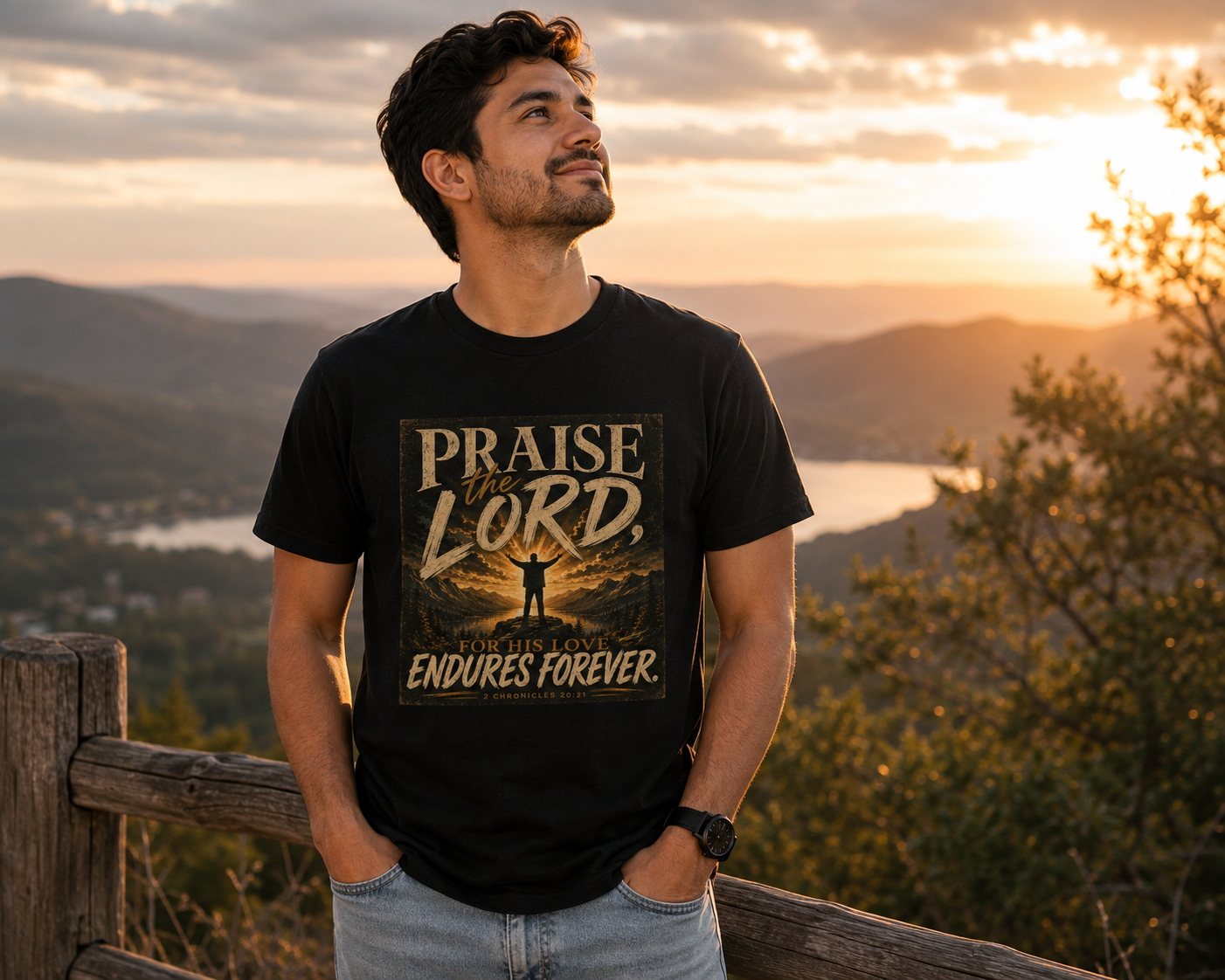 Praise the Lord Christian T-shirt | 2 Chronicles 20:21