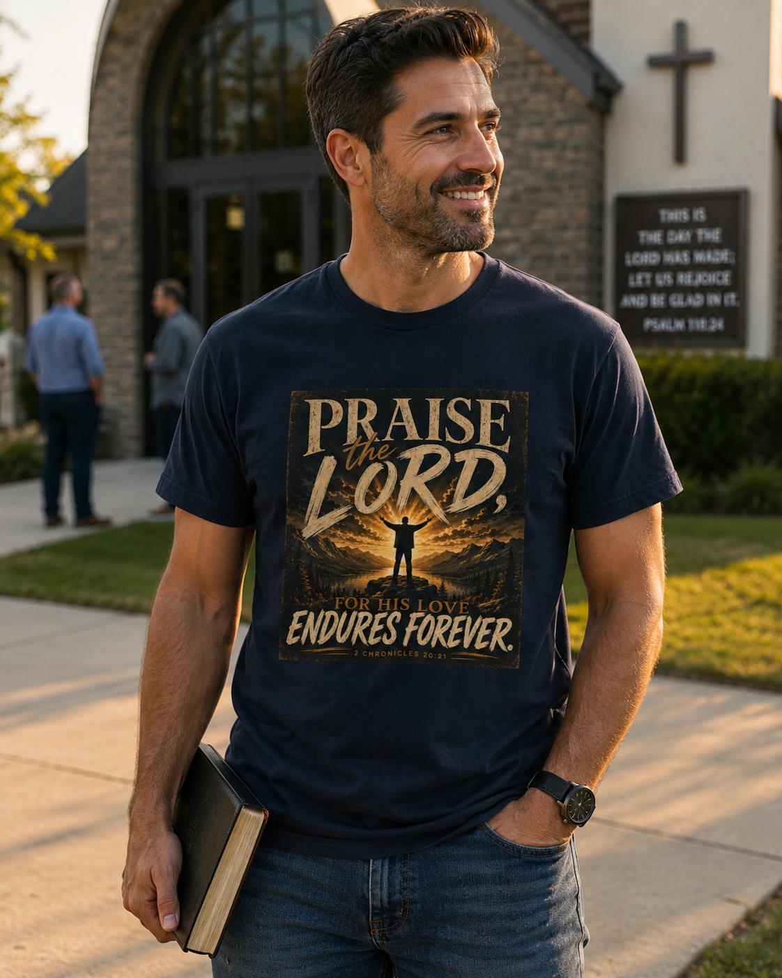 Praise the Lord Christian T-shirt | 2 Chronicles 20:21